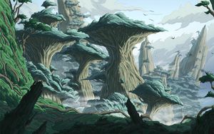 Preview wallpaper trees, fantasy, landscape, art