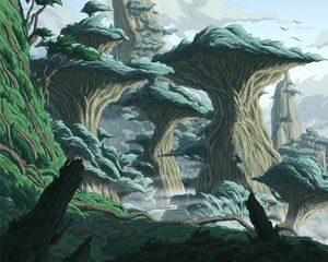 Preview wallpaper trees, fantasy, landscape, art