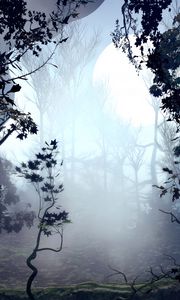 Preview wallpaper trees, fog, art, forest