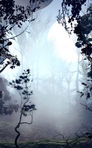 Preview wallpaper trees, fog, art, forest