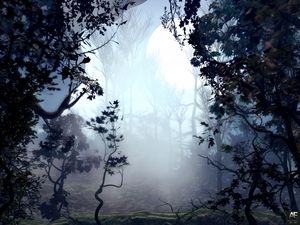 Preview wallpaper trees, fog, art, forest