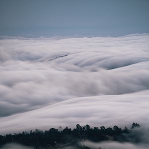 Preview wallpaper trees, fog, clouds, distance