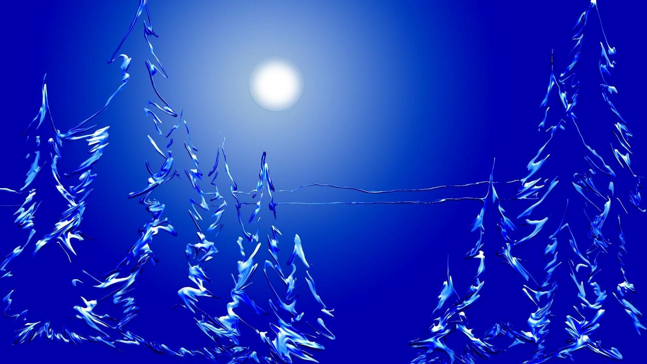Wallpaper trees, forest, moon, night, blue background