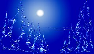 Preview wallpaper trees, forest, moon, night, blue background