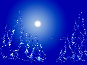 Preview wallpaper trees, forest, moon, night, blue background