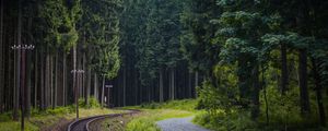 Preview wallpaper trees, forest, railway