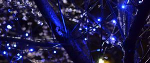 Preview wallpaper trees, garlands, flowers, lights, illumination