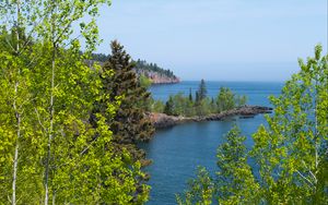 Preview wallpaper trees, island, sea, landscape