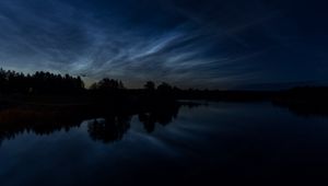 Preview wallpaper trees, lake, evening, water, reflection