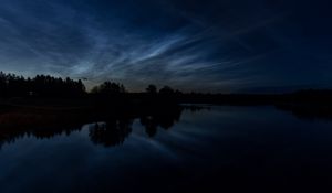 Preview wallpaper trees, lake, evening, water, reflection