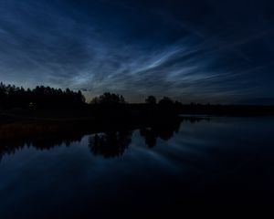 Preview wallpaper trees, lake, evening, water, reflection