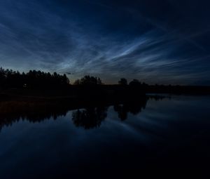 Preview wallpaper trees, lake, evening, water, reflection
