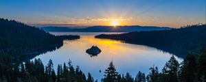 Preview wallpaper trees, lake, forest, island, nature, aerial view