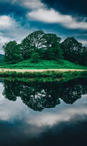Preview wallpaper trees, lake, reflection, sky