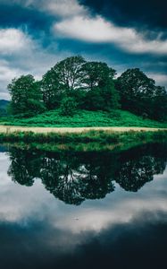 Preview wallpaper trees, lake, reflection, sky