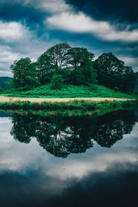 Preview wallpaper trees, lake, reflection, sky