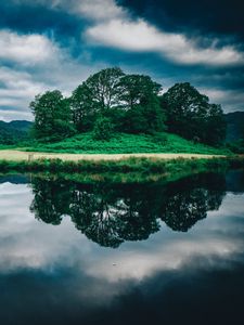 Preview wallpaper trees, lake, reflection, sky