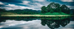 Preview wallpaper trees, lake, reflection, sky