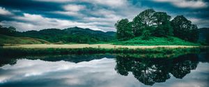 Preview wallpaper trees, lake, reflection, sky