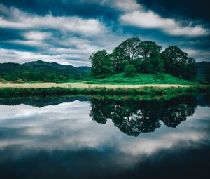 Preview wallpaper trees, lake, reflection, sky