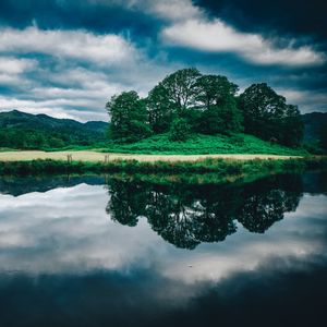 Preview wallpaper trees, lake, reflection, sky