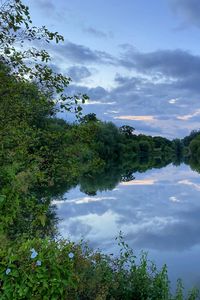 Preview wallpaper trees, lake, reflection, clouds, landscape