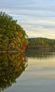 Preview wallpaper trees, lake, reflection, sky, landscape