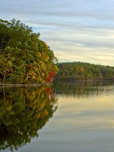 Preview wallpaper trees, lake, reflection, sky, landscape