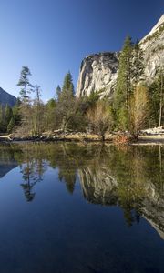 Preview wallpaper trees, lake, reflection, mountain
