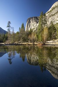 Preview wallpaper trees, lake, reflection, mountain