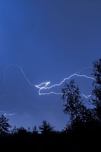 Preview wallpaper trees, lightning, night, sky