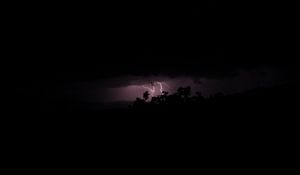 Preview wallpaper trees, lightning, night, dark