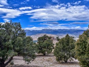 Preview wallpaper trees, mountains, distance, sky