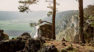 Preview wallpaper trees, mountains, landscape, aerial view