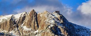 Preview wallpaper trees, mountains, snow, clouds, sky, nature