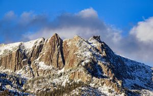 Preview wallpaper trees, mountains, snow, clouds, sky, nature