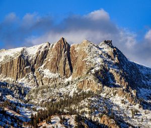 Preview wallpaper trees, mountains, snow, clouds, sky, nature