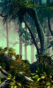 Preview wallpaper trees, palms, jungle, art, vegetation