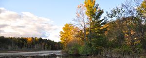 Preview wallpaper trees, reflection, lake, autumn, landscape