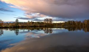 Preview wallpaper trees, reflection, lake, nature, landscape