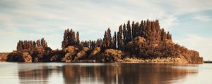 Preview wallpaper trees, reflection, lake, clouds, sky