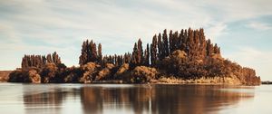 Preview wallpaper trees, reflection, lake, clouds, sky