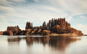 Preview wallpaper trees, reflection, lake, clouds, sky