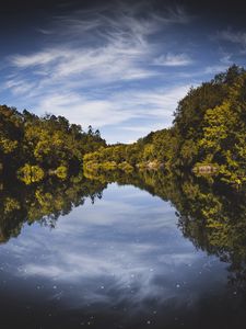 Preview wallpaper trees, reflection, river, sky