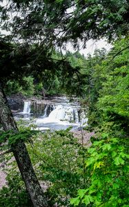 Preview wallpaper trees, waterfall, landscape, nature