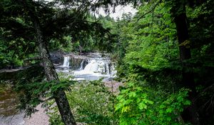 Preview wallpaper trees, waterfall, landscape, nature