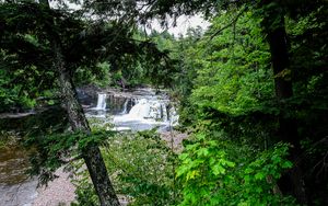 Preview wallpaper trees, waterfall, landscape, nature