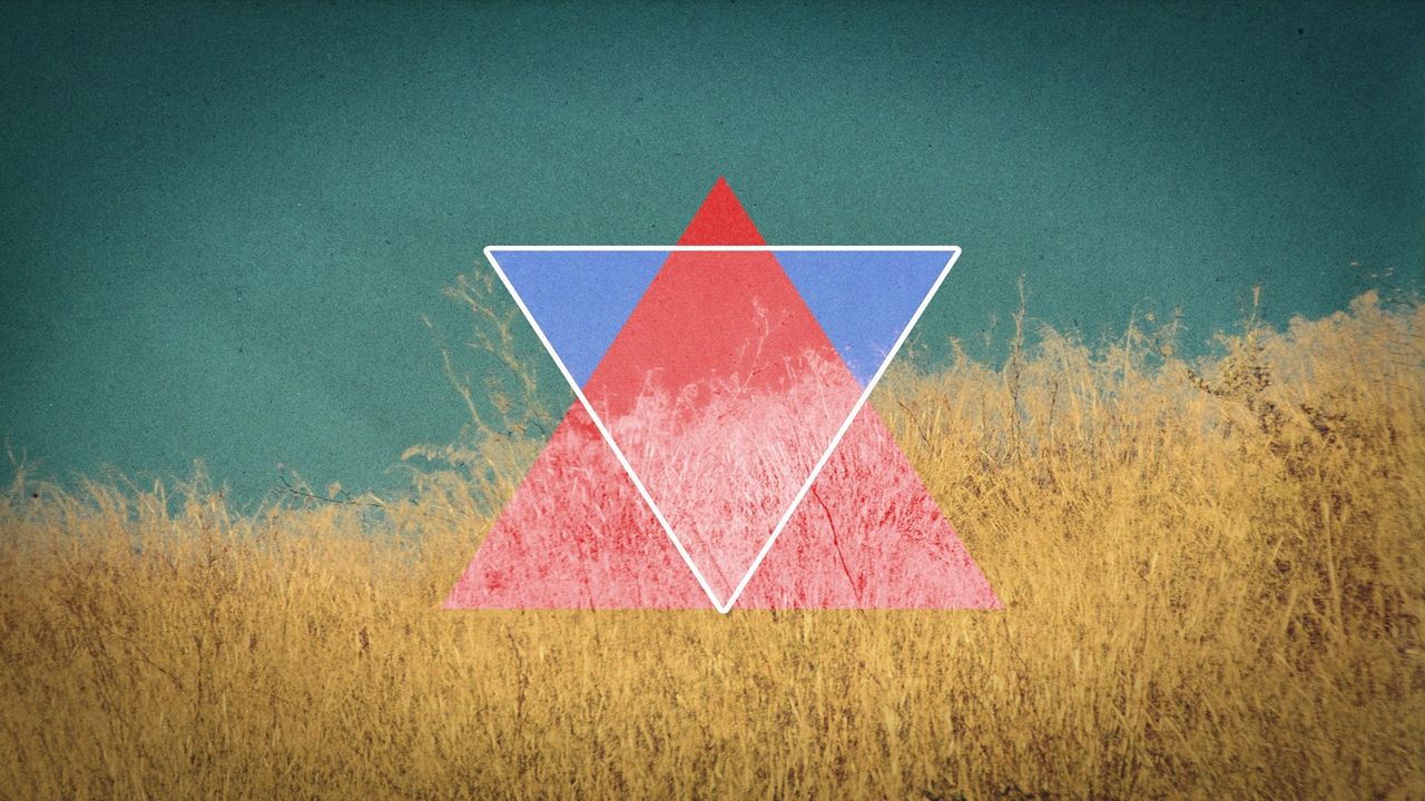 Wallpaper triangle, abstraction, light, grass