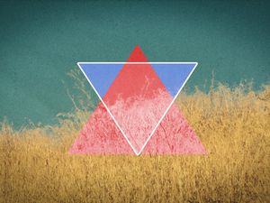 Preview wallpaper triangle, abstraction, light, grass