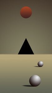 Preview wallpaper triangle, ball, background, figurines